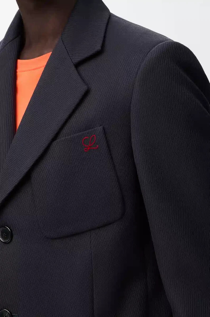 jacke aus wolle dunkelblau