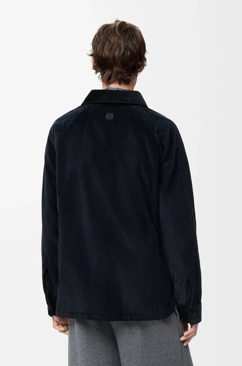 hybrid-overshirt aus baumwolle und wolle dunkelblaumarineblau