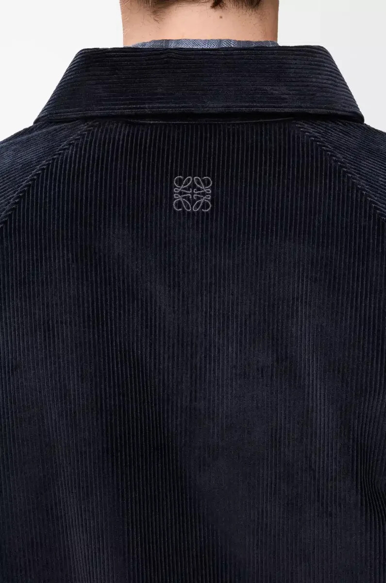 hybrid-overshirt aus baumwolle und wolle dunkelblaumarineblau