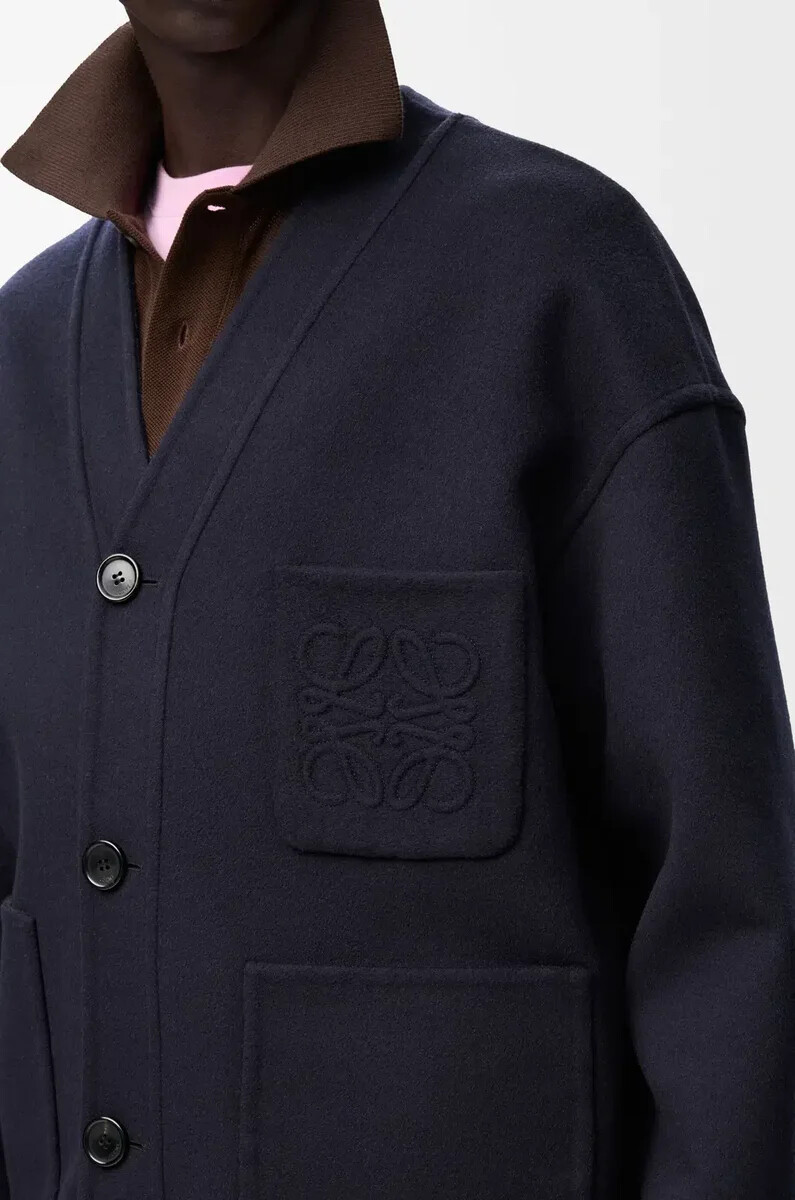 strickjacke aus wolle und kaschmir marineblaugrau