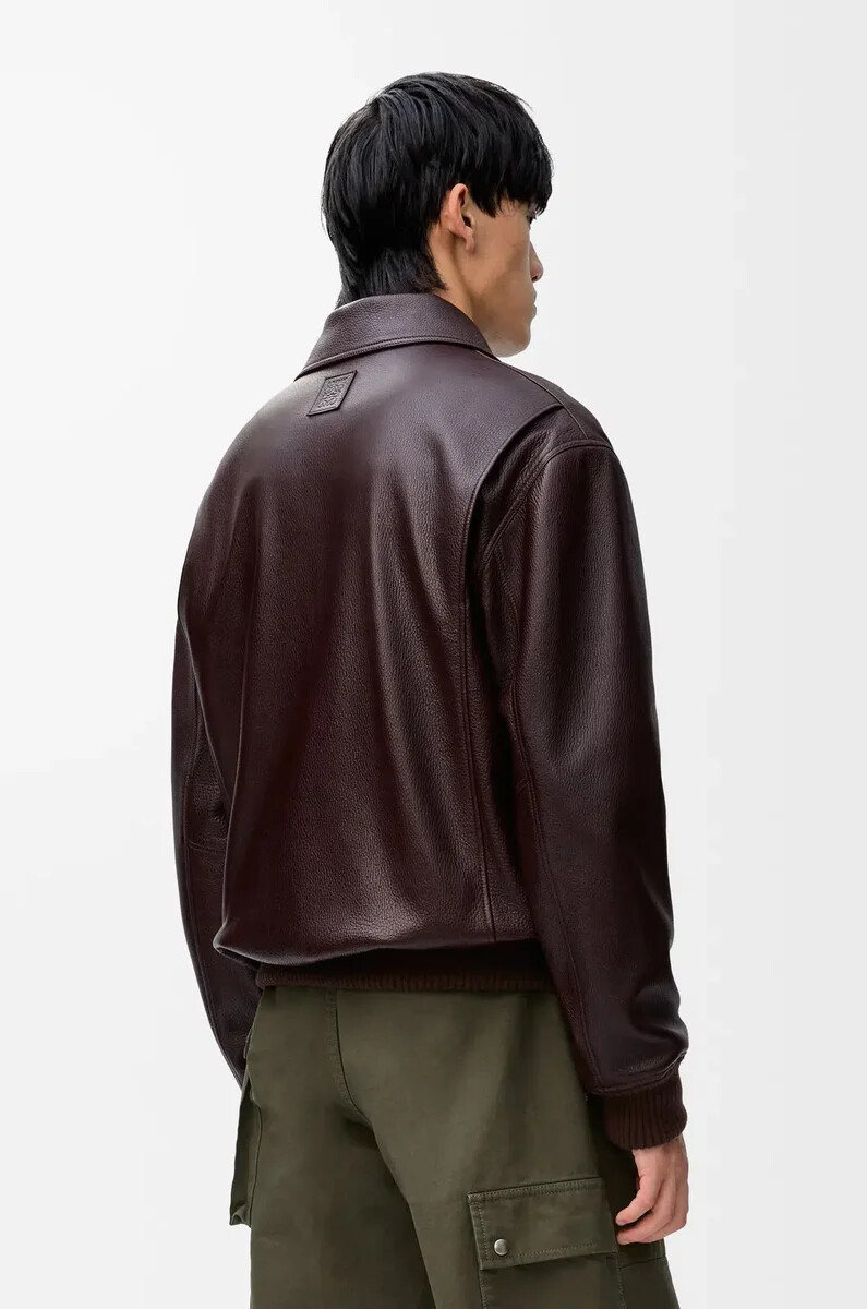 fliegerjacke aus hirschleder in oxblood