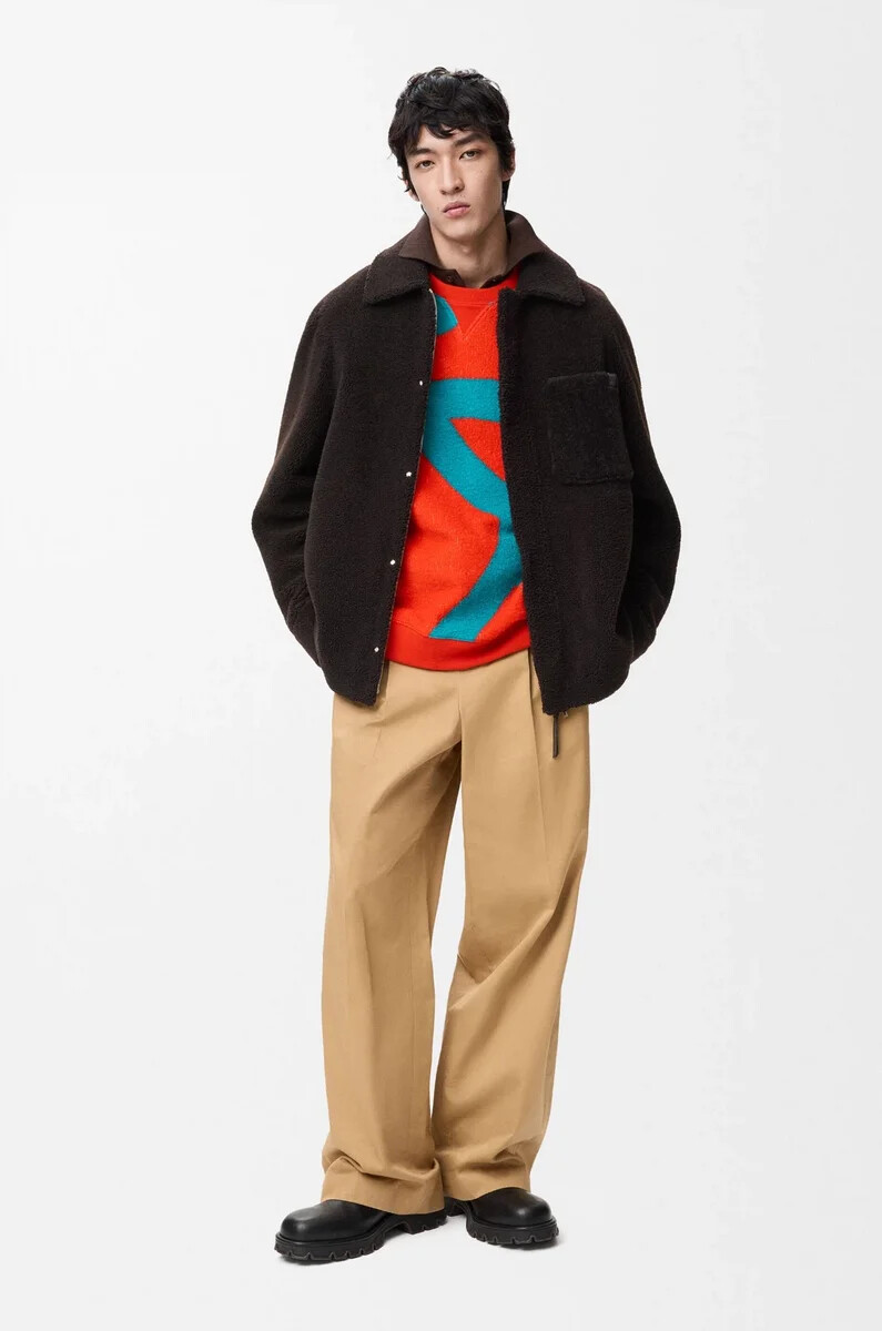 overshirt aus shearling in dunkelbraundunkelbraun