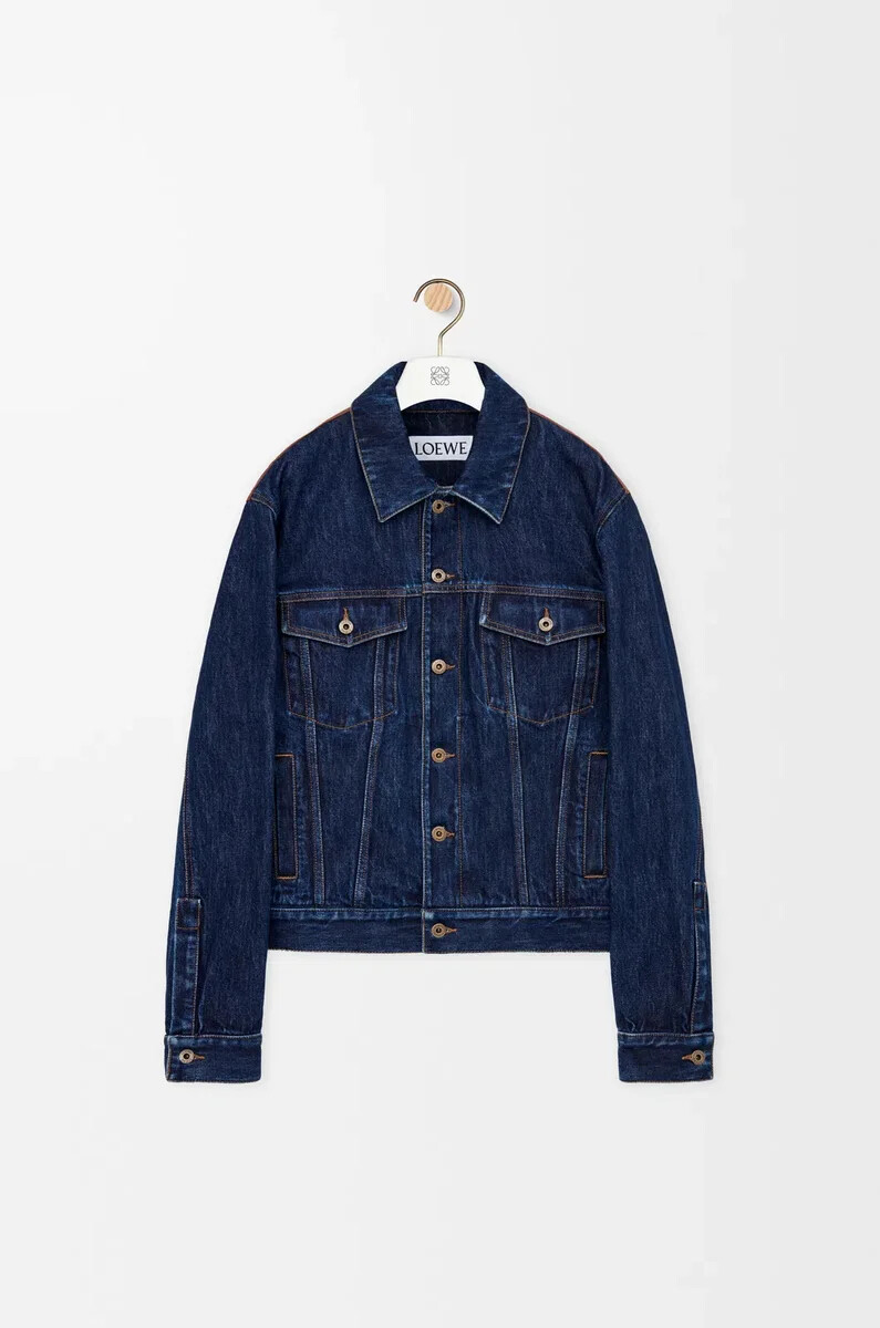 hybridjacke aus denim und nappa-kalbsleder raw denim