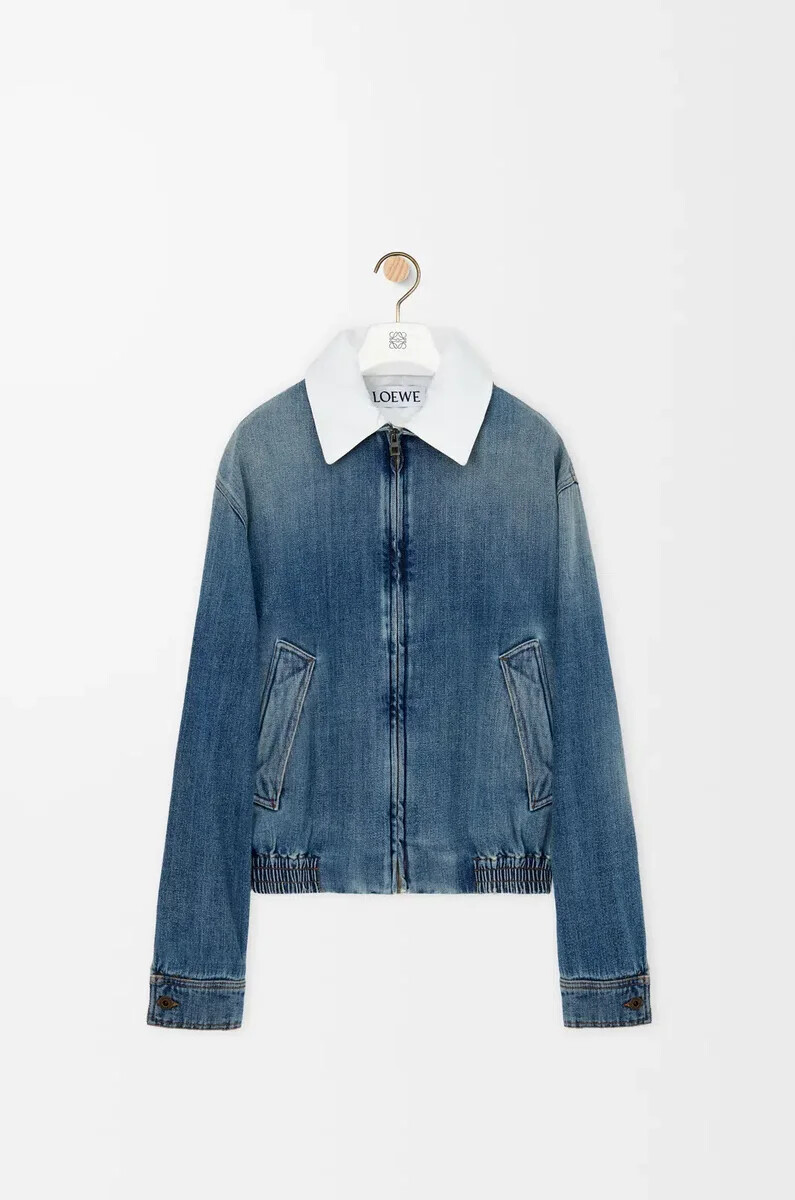 jeansblaue jacke mit reißverschluss
