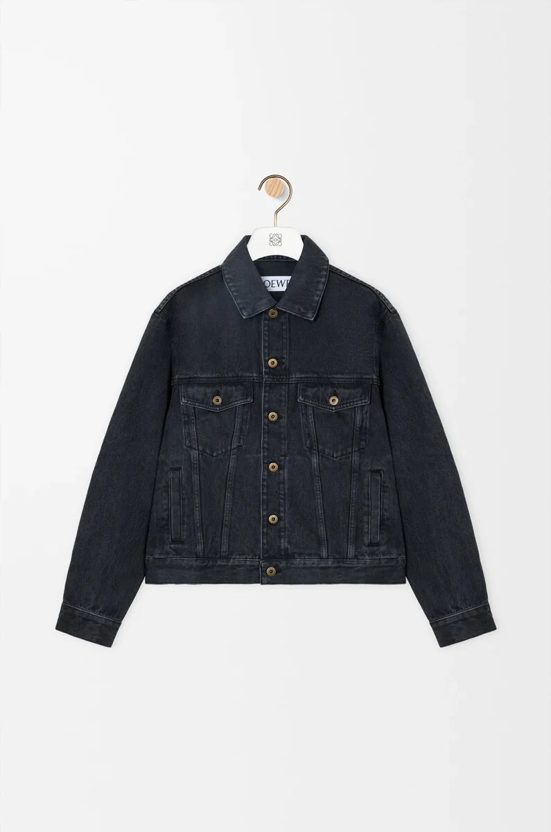 anagram-jacke aus schwarzem denim