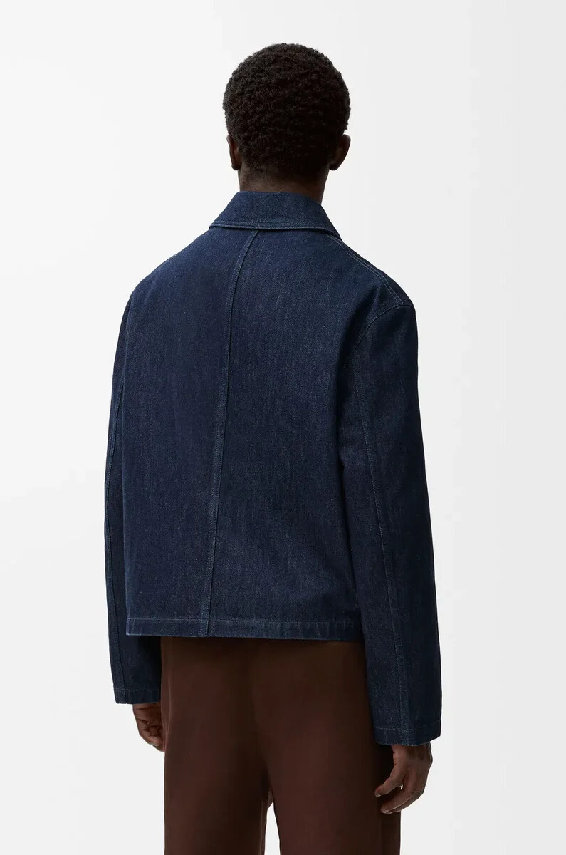 arbeitsjacke aus denim in indigoblau