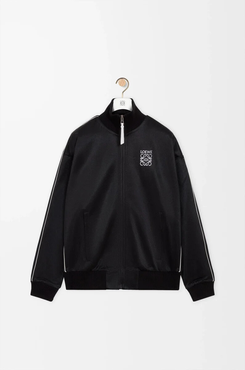trainingsjacke aus funktionsjersey schwarz