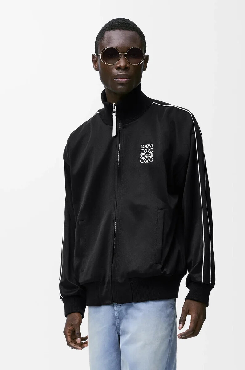 trainingsjacke aus funktionsjersey schwarz