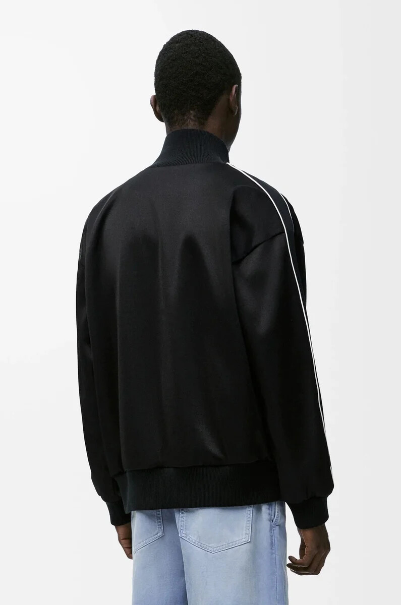 trainingsjacke aus funktionsjersey schwarz