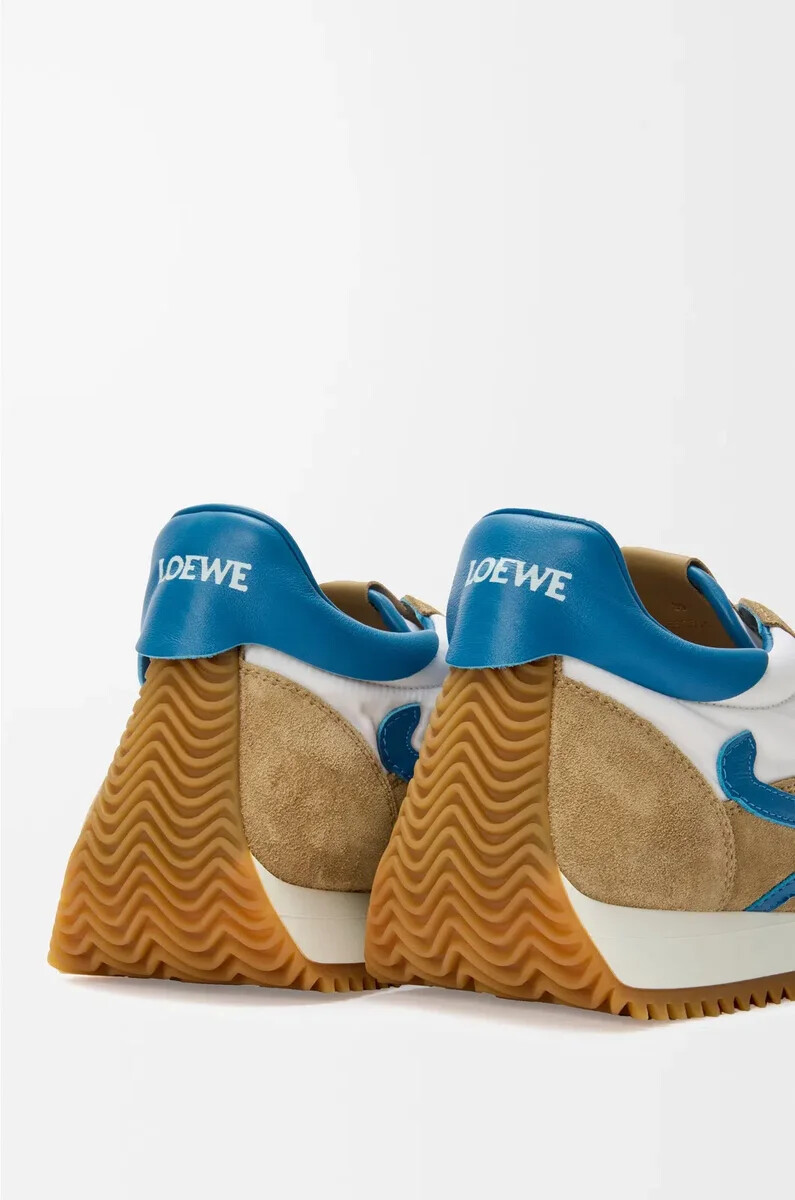 flow runner 2.0 aus nylon und wildleder sandblauweiß