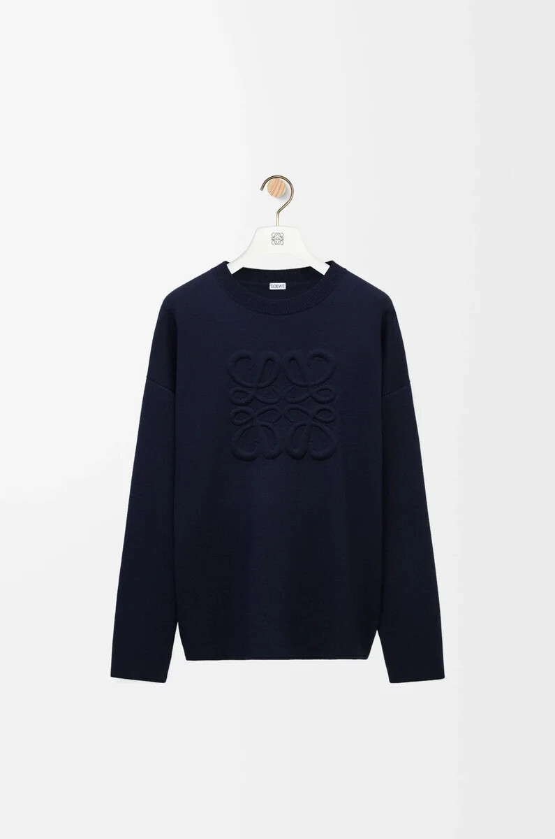 anagrammpullover aus wolle marineblau