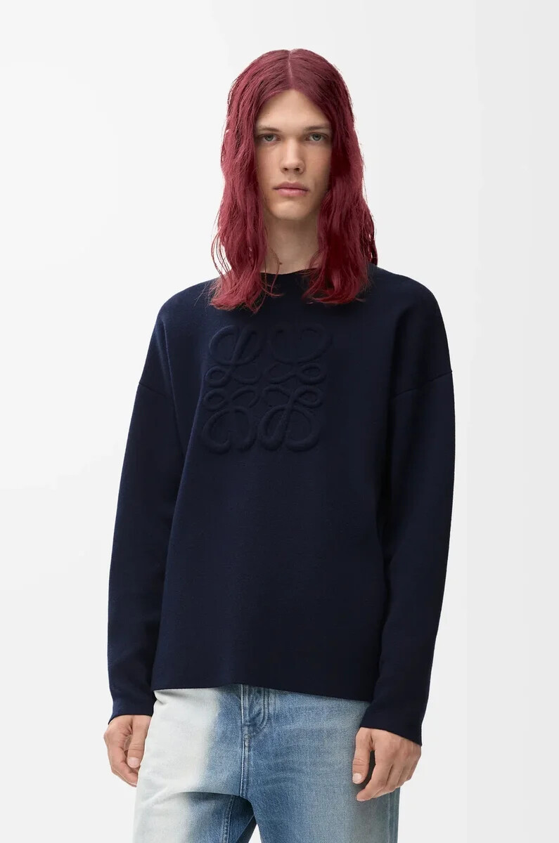 anagrammpullover aus wolle marineblau