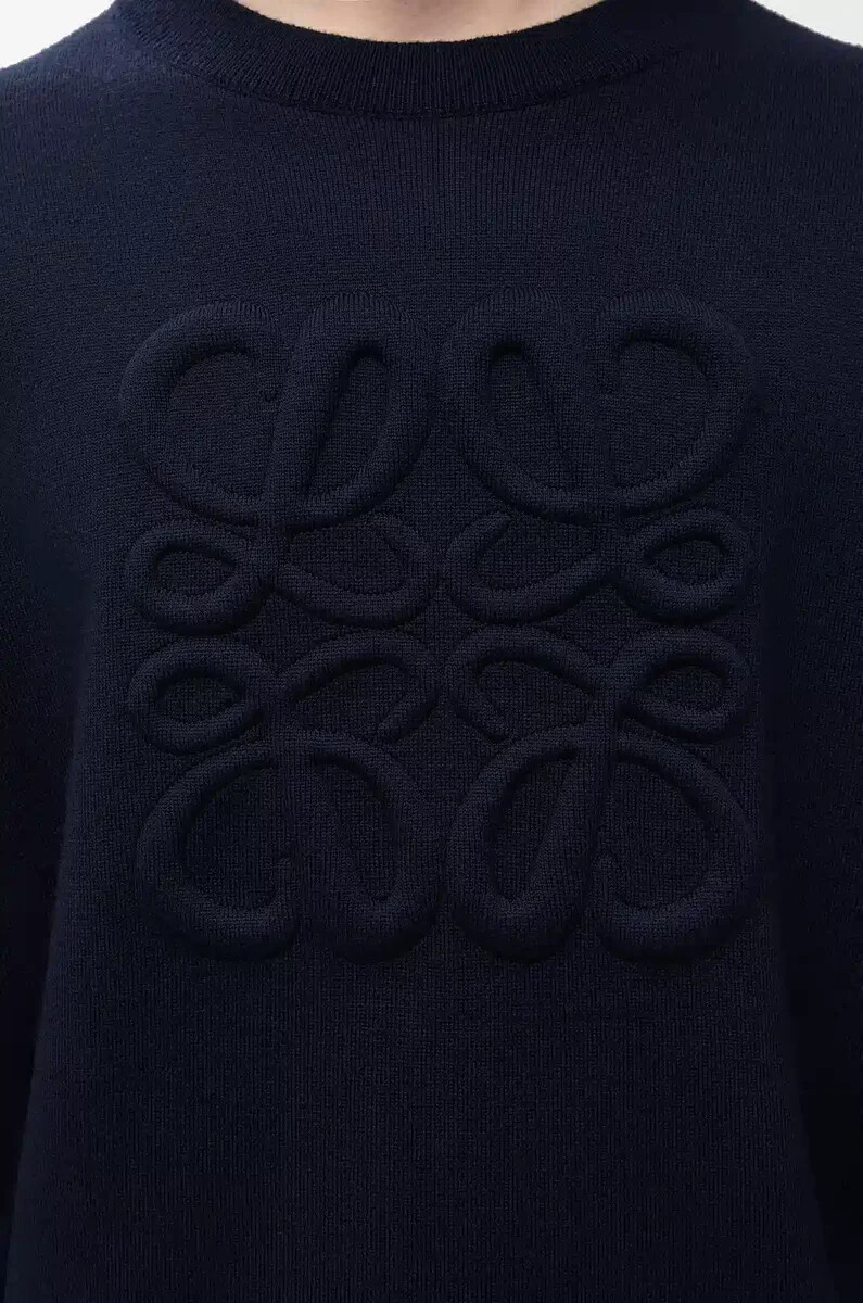 anagrammpullover aus wolle marineblau