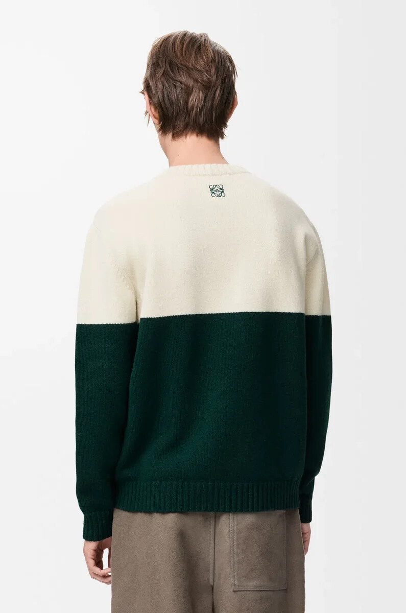 pullover aus wolle weißgrün